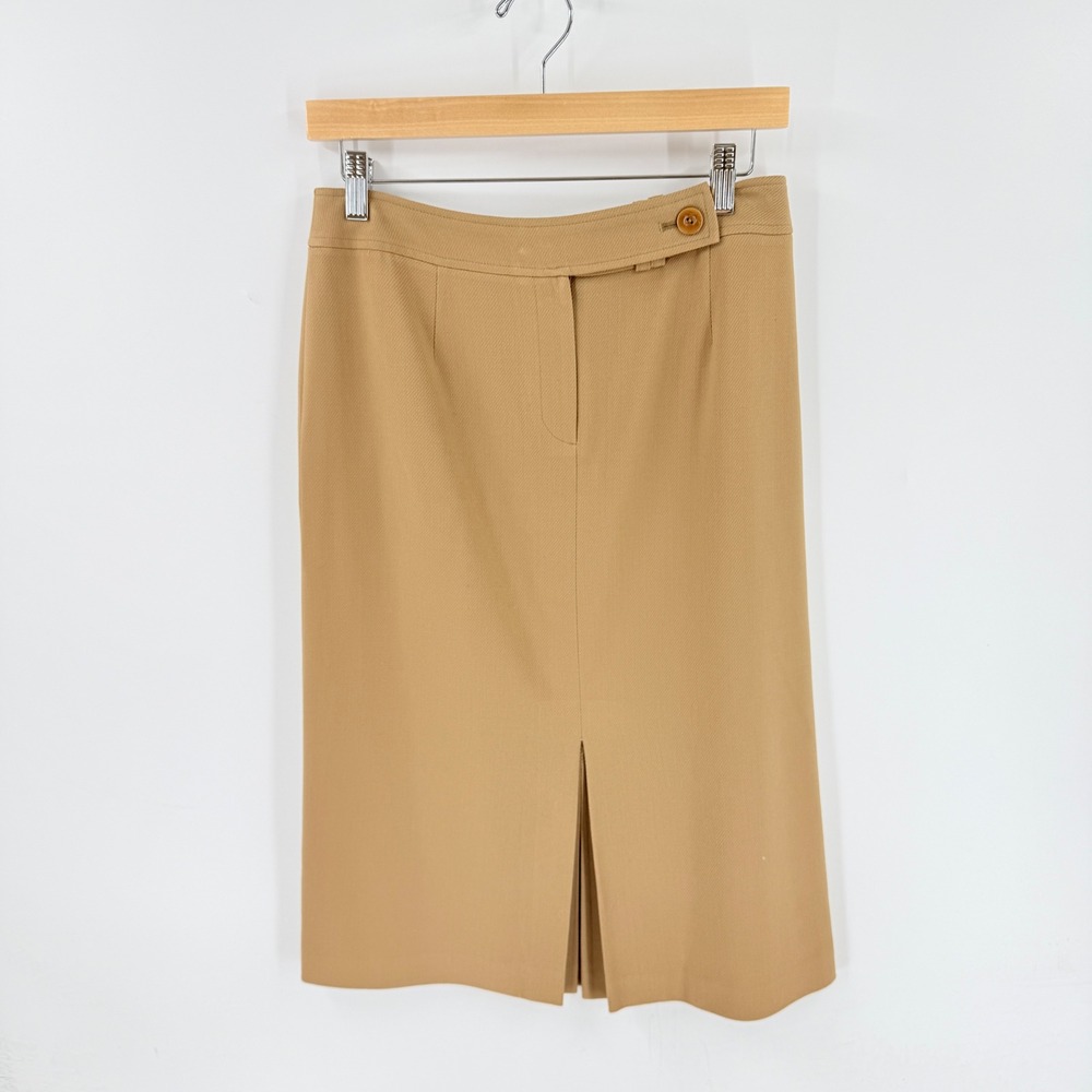 Talbots Pencil Skirt Tan 6 Workwear Office Classic Professional Wool Blend